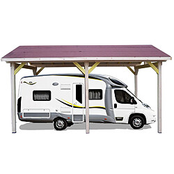 Carport double pente avec couverture bardeau bitumé en rouleau 3.50 x 6 m - ar3560bmcc - HABRITA