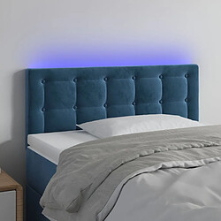 Maison Chic Tête de lit scandinave à LED,meuble de chambre Bleu foncé 90x5x78/88 cm Velours -MN21587