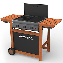 Camping Gaz Barbecue a gaz grill et plancha CAMPINGAZ Adelaide 3 Woody L piezo 14 KW duo grill plancha HOUSSE OFFERTE