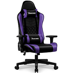 Lexzurn Chaise Gaming Ergonomique inclinable 90° à 170°- Hauteur et coussins réglables, Charge 150Kg Fauteuil Gaming Châssis de l'Assise en Métal Revêtement Similicuir Charge 150kg Roulettes Silencieuses