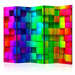 Paris Prix Paravent 5 Volets Colourful Cubes 172x225cm 