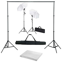 vidaXL Kit de studio photo avec toile de fond lampes et parapluies