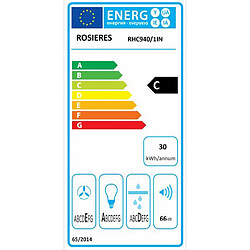 Hotte visière 90cm 66db 348m3/h inox - rhc940/1in - ROSIERES