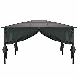 Maison Chic Tonnelle | Pergola avec rideau Aluminium 4x3x2,6 m Noir -GKD96660