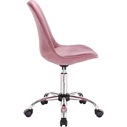 Helloshop26 Fauteuil de bureau chaise de bureau en velours rose 19_0000488