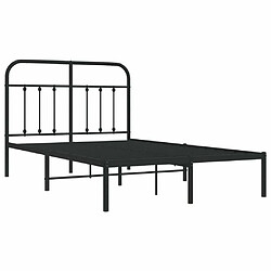 Maison Chic Lit adulte - Cadre de lit métal avec tête de lit,Structure du lit Contemporain pour chambre noir 120x190 cm -MN50618 pas cher