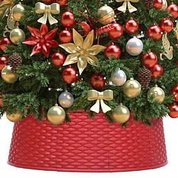 vidaXL Jupe de sapin de Noël Rouge Ø65x19,5 cm 