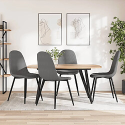 Maison Chic Lot de 4 Chaises à manger,Chaise pour cuisine Gris clair Velours -MN98729