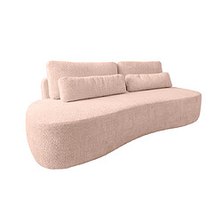 Bestmobilier Mahina - canapé droit 3 places sans accoudoirs - convertible avec coffre - en tissu bouclette Mahina - canapé droit 3 places sans accoudoirs - convertible avec coffre - en tissu bouclette - Rose