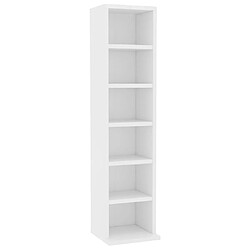 vidaXL Armoire à CD Blanc 21x20x88 cm Bois d'ingénierie