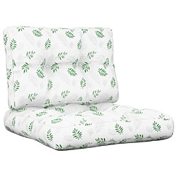 Maison Chic Lot de 2 Coussins Confort,Coussins de palette motif de feuilles tissu -GKD88998