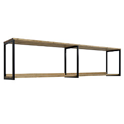 Ds Meubles Étagère murale double Icub 30X160x47h cm Étagère murale double Icub Industriel Vintage 30x160x47h.cm 18mm Noir