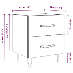 vidaXL Tables de chevet 2 pcs blanc 40x35x47,5 cm bois d’ingénierie pas cher