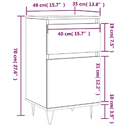 vidaXL Buffets 2 pcs sonoma gris 40x35x70 cm bois d'ingénierie pas cher