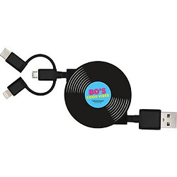 YELLO KOKO Câble 3 en 1 Suzy USB A/micro USB & USB C & Lightning 1m Vinyl Bleu 