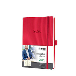 SIGEL C2064 Agenda semainier 2020 Conceptum, couverture rigide, 14,8 x 21,3 cm, rouge