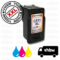 vhbw Cartouches d'imprimante Cartouches d'encre couleur pour Canon Pixma MP282, MP499 comme Canon CL-511. 