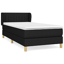 Maison Chic Structures de lit + matelas,Lit à sommier tapissier et matelas pour Chambre Noir 80x200 cm Tissu -MN68356