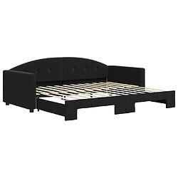 Maison Chic Lit de jour avec lit gigogne et matelas, Lit de repos Lit d'invité pour Salon Chambre,Canapé-lit noir 90x200 cm velours -MN25578