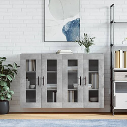 Maison Chic Lot de 2 Armoires murales,Meuble de Rangement,Armoire Suspendue gris béton bois d'ingénierie -MN43585