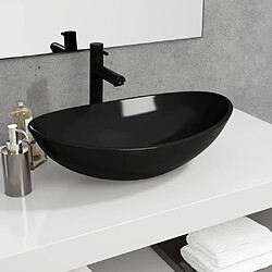 vidaXL Lavabo Verre trempé 54,5x35x15,5 cm Noir 