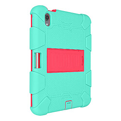 Avizar Coque Apple Ipad Mini 2021 Antichoc Hybride Béquille Support Turquoise et Rose