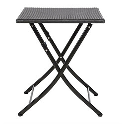 Table Carrée Pliante Rotin PE 600 mm - Bolero 