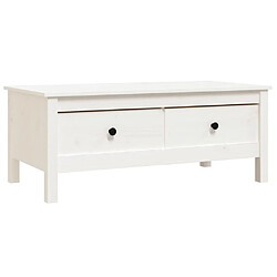 vidaXL Table basse Blanc 100x50x40 cm Bois massif de pin