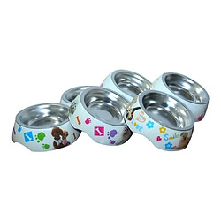 Wewoo Gamelle pour animaux de compagnie, taille: S, 26 * 13,5 * 4,5 cm Bols en acier inoxydable détachables double d'impression motif de bande dessinée Chats et chiens