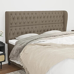 Maison Chic Tête de lit scandinave avec oreilles,meuble de chambre Taupe 183x23x118/128 cm Tissu -MN80951