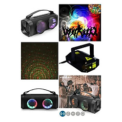 NEDIS Enceinte Portable Party Bluetooth LED RGB Couplage Stéréo 2.0 USB Micro SD Basses pures USB IPX5 TWS ETANCHE EXT + LASER MULTI POINT 