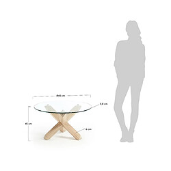 Avis LF SALON Table basse Table basse Nori 65cm bois plateau verre