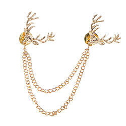 Avis Mode Xmas Deer Head Elk Tips Double Chaînes Tassel Collier Broche Broche Or