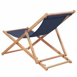 Maison Chic Chaise pliable de plage pour relaxTissu et cadre en bois Bleu -GKD20122