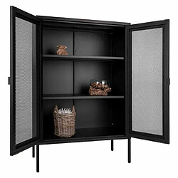 Mes Vitrine 2 portes 80x40x120 cm en acier noir pas cher