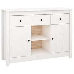 Maison Chic Buffet,Meuble de Rangement,commode pour salon,Cuisine Blanc 100x35x74,5 cm Bois massif de pin -MN40326