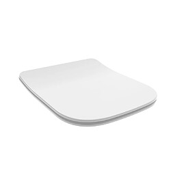 Kiamami Valentina HOUSSE DE SIÈGE DE TOILETTE CARRÉE SLIM EN THERMOPLASTIQUE RENFORCÉ BLANC