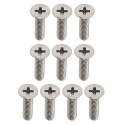 Avis 10 pcs m4 tête plate grade 1 titane vis à métaux phillips lecteur m4 x 15mm