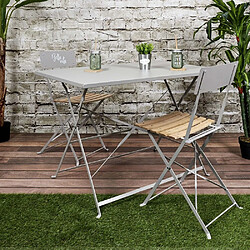 The Home Deco Factory Table de jardin pliante Palerme 110 x 70 cm taupe.