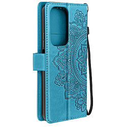 Avizar Étui Mandala Fleurs pour Honor 200 Lite Portefeuille Support Dragonne Bleu Clair