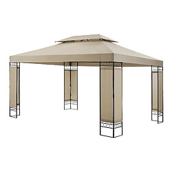 Tonnelle de jardin Lanciano avec structure en acier 400 x 300 x 265 cm beige [en.casa] 