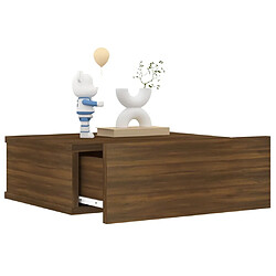 Maison Chic Table de chevet Table de Nuit Meuble de Rangement flottante Chêne marron 40x30x15 cm pas cher