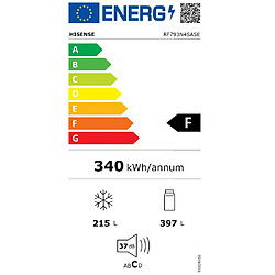 Réfrigérateur américain 91cm 612l nofrost - RF793N4SASE - HISENSE