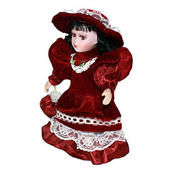 Avis 20cm Poupées En Porcelaine De Style Vintage Pour Enfants Jouet Décoration De La Maison Décor Rouge