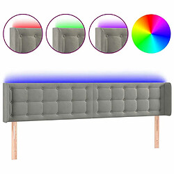 Maison Chic Tête de lit scandinave à LED,meuble de chambre Gris clair 203x16x78/88 cm Velours -MN42823