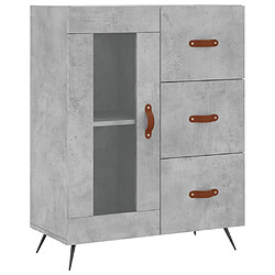 Maison Chic Buffet,Meuble de Rangement,commode pour salon,Cuisine gris béton 69,5x34x90 cm bois d'ingénierie -MN44510