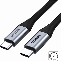 Unitek USB-C - USB-C 2 m Argent (C14091ABK) Unitek USB-C - Câble USB-C 2 m Argent (C14091ABK)