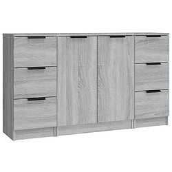 Maison Chic Ensemble de 3 Buffets,commode,console pour rangement Sonoma gris Bois d'ingénierie -MN83638