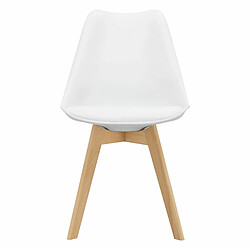 Helloshop26 Lot de 2 chaises siège de salle à manger scandinave cuisine plastique similicuir blanc 03_0002768