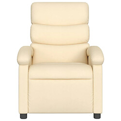 Avis vidaXL Fauteuil de massage inclinable Crème Tissu